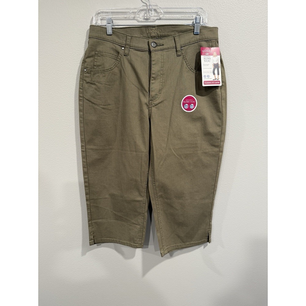 lee riders dusky green size‎ 14 classic fit capri vintage 90s dead stock
